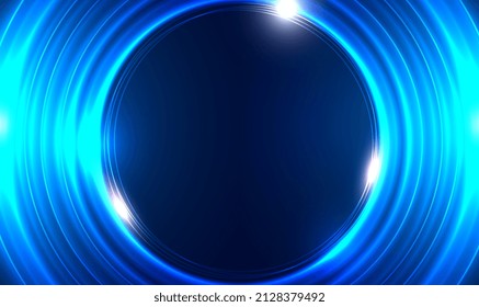 Radial abstract neon background. Luminous swirling. Elegant glowing circle. Sparking particle. Colorful ellipse. Glint sphere. Glow ring. Conceptual technology background. Vector illustration EPS10.