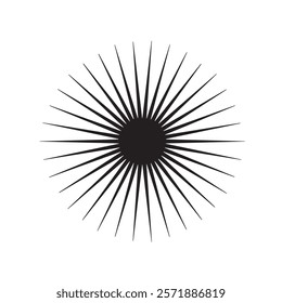 Radial abstract op-art element. Black abstract shape isolated on white
