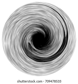 Radial abstract op-art element. Black abstract shape isolated on white