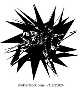Radial abstract op-art element. Black abstract shape isolated on white