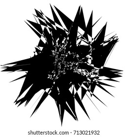 Radial abstract op-art element. Black abstract shape isolated on white