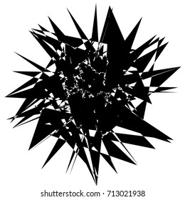 Radial abstract op-art element. Black abstract shape isolated on white