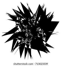 Radial abstract op-art element. Black abstract shape isolated on white