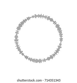 Radial abstract op-art element. Black abstract shape on white