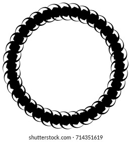 Radial abstract op-art element. Black abstract shape on white