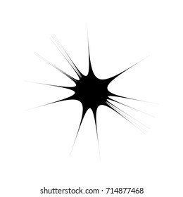 Radial abstract op-art element. Centric, circular geometric element