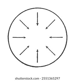 Projeto de seta radial com simetria para projetos direcionais e abstratos