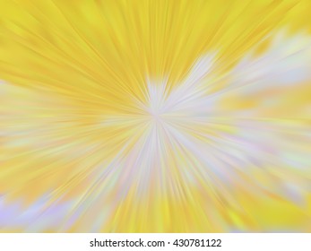 Radial background with abstract sunshine. Yellow background with radial blur effect. Multicolor shades of colors, special effect. Not trace image, include mesh gradient only. Vector EPS10