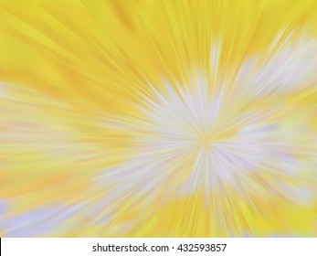 Radial background with abstract sunshine. Yellow background with radial blur effect. Multicolor shades of colors, special effect. Not trace image, include mesh gradient only. Vector EPS10