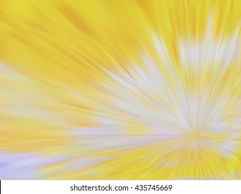 Radial background with abstract sunshine. Yellow background with radial blur effect. Multicolor shades of colors, special effect. Not trace image, include mesh gradient only. Vector EPS10