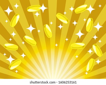 Radial background with coin material