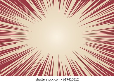 Radial background with comic book speed lines. Vector illustration