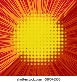 Radial background with comic book speed lines. Vector illustration