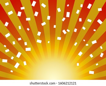 Radial background with confetti material