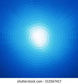 Radial background design. Abstract blue vector art pattern. Graphic element, gradient underwater illustration.