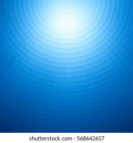 Radial background design. Abstract blue vector art pattern. Graphic element, gradient underwater illustration