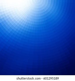 Radial background design. Abstract blue vector art pattern. Graphic element, gradient underwater illustration.