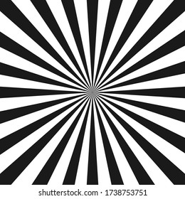 Radial background, monochrome poster design template, vector illustration