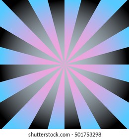 Radial background with radiating rays in black and blue tones.