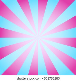 Radial background with radiating rays in blue and pink tones.