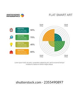 Radial bar chart with corporate statistics vector illustration. Cartoon drawing of scheme for brochure, report or research. Analytics, marketing concept for business report or presentation slide