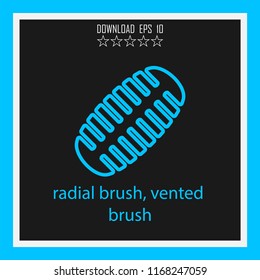 radial beish, vented brush vector icon