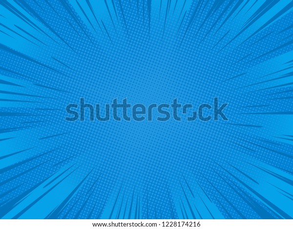 Radial blue speed lines for comic books.\
Explosion background.Vector\
illustration.