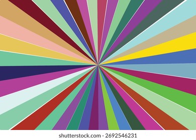 Explosão radial de cores pastel e negrito diversas abstrata