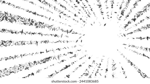 A radial burst of monochrome shards, creating a powerful and dynamic pattern on a square white background.