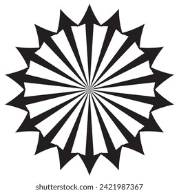 Radial Bursting Arrows round Shape Icon