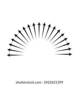 Radial Bursting Arrows round Shape Icon, 7891
