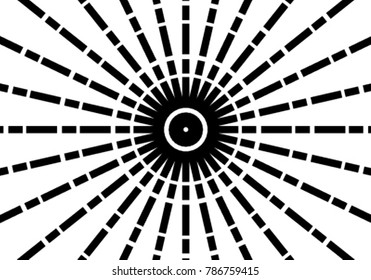 radial circle black line pattern abstract background design by vector