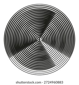 Radiales Kreissymbol. Sonar-Zielsymbol. Runder Lüfter Vector. Segmentraddiagramm. EPS 10.