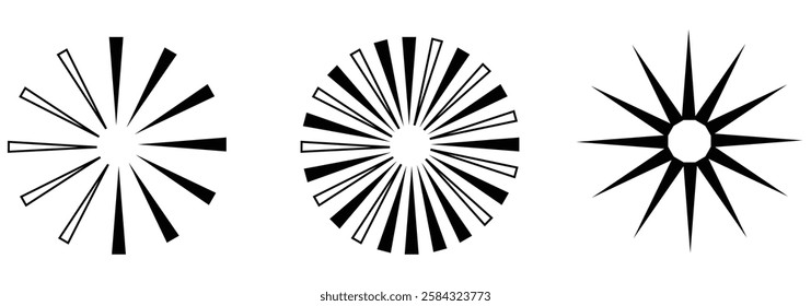 Radial circle lines abstract geometric element. vector illustration eps 888