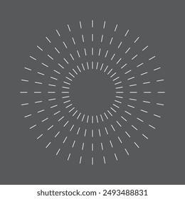 Radial circle lines. Circular lines elements. Symbol of Sun star rays. Flat design elements. Spokes with radiating stripes. Abstract illusion geometric shapes. design eps 10