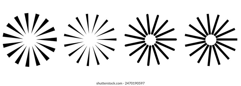 Radial circle lines circular radiating lines vector illustration. Radial circle lines.