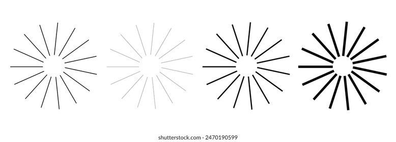 Radial circle lines circular radiating lines vector illustration. Radial circle lines.