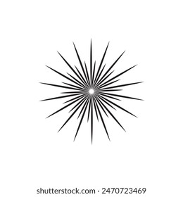 Líneas de círculo radial. Elemento geométrico de líneas radiantes circulares. Símbolo de los rayos solares. Formas geométricas Abstractas. Diseño eps 10