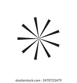 Radial circle lines. Circular radiating lines geometric element. Sun star rays symbol. Abstract geometric shapes. Design eps 10