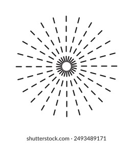 Radial circle lines. Circular radiating lines geometric element. Sun star rays symbol. Abstract geometric shapes. Design element. Vector illustration isolated on white background. design eps 10