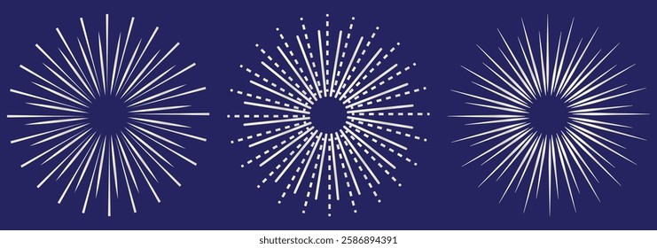 Radial circle lines. Circular radiating lines geometric element. Sun star rays symbol. different shape of radial circle lines vector illustration eps 888.