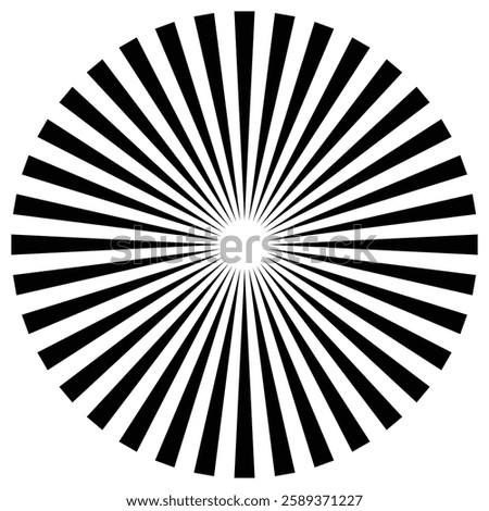 Radial circle lines. Circular radiating lines geometric element. Sun star rays symbol. Abstract geometric shapes. Design element. Radial lines abstract geometric element. Spokes, radiating stripes. 