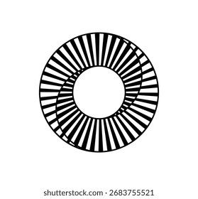 Diseño de línea geométrica Abstractas de patrón de círculo radial para gráfico de Web de icono de logotipo. Ilustración vectorial.