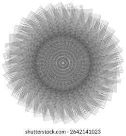 Radial circle pattern. Abstract Vector design. Concentric line arrangement. Hypnotic monochrome graphic.