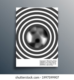 Círculos radiales con diseño de gradiente monocromo para volante, afiche, portada de folleto, fondo, papel pintado, tipografía u otros productos de impresión Ilustración vectorial.