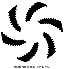 Radial circular element. Geometric circles of rectangles.