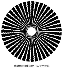 Radial circular element. Geometric circles of rectangles.