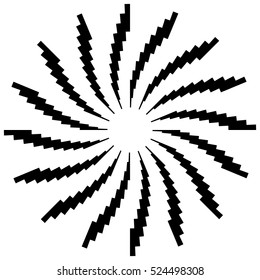 Radial circular element. Geometric circles of rectangles.