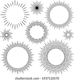 Radial circular line of light frame set