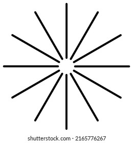 Radial, circular lines, spokes. Radiating lines, stripes. Concentric burst, blast effect vector illustration